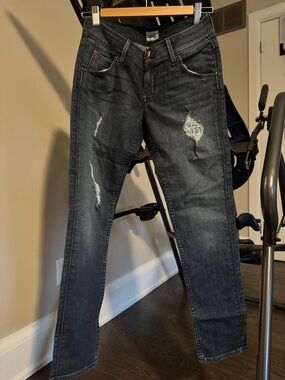 Hudson Jeans Women's Skinny Distressed Black Wash Jeans